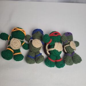 Handmade Crocheted TMNT Teenage Mutant Ninja Turtle Lot Of 4